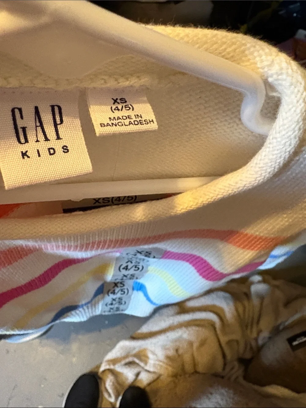GAP Cream Sweater with Pink, Yellow & Blue Stripes
